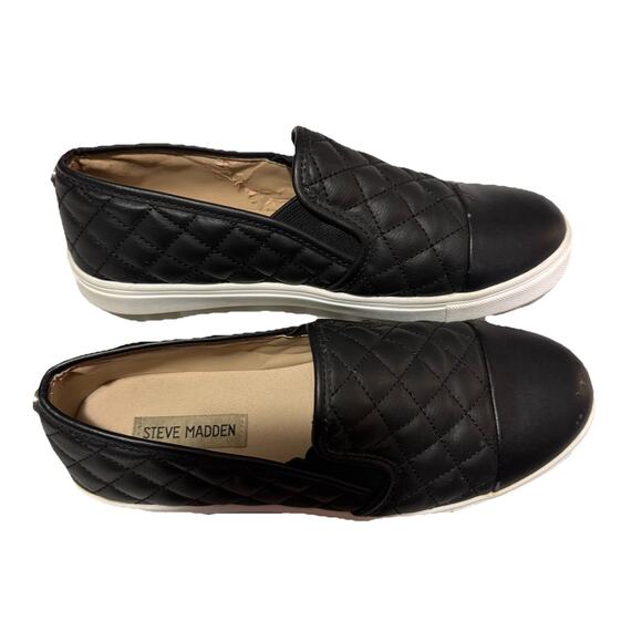 Steve Madden Ennore Black Quilted Slip-on Sneakers Women's Shoes Size 8.5 M, NEW - Picture 5 of 6